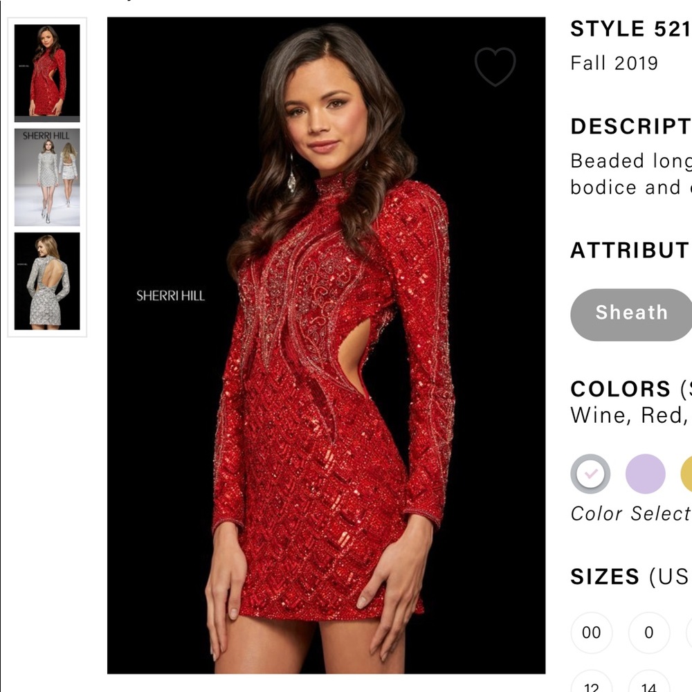 Burgundy sparkly Sherri Hill Winter 2019 dress NEW - Picture 3 of 3